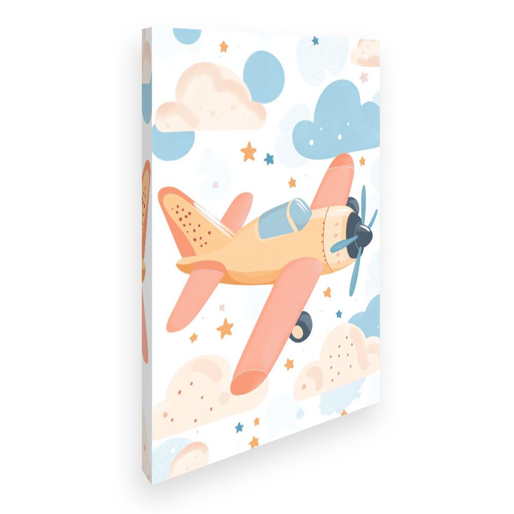 Tableau imprimé pour enfants 'Avion rêveur'