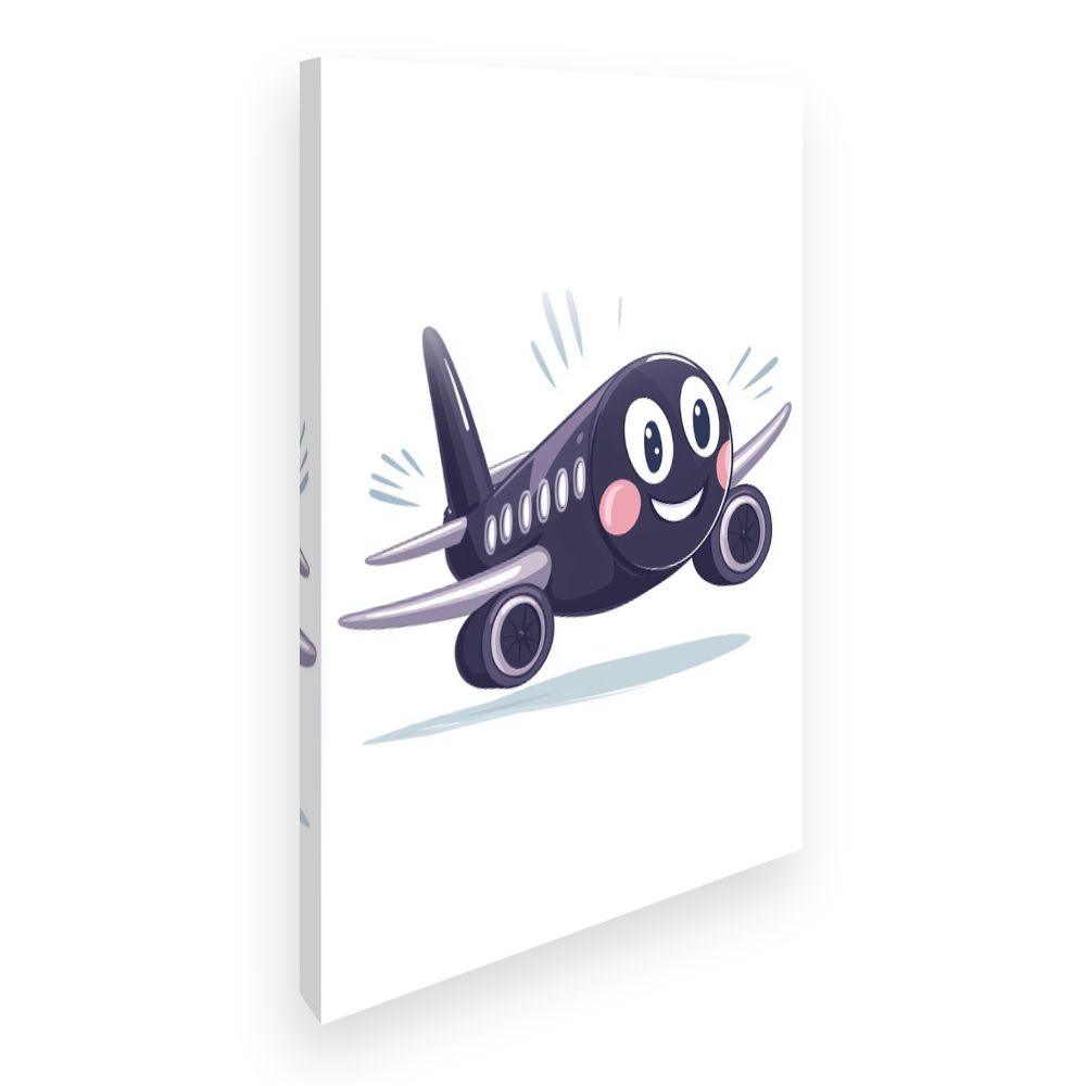 Tableau imprimé pour enfants 'Avion souriant'