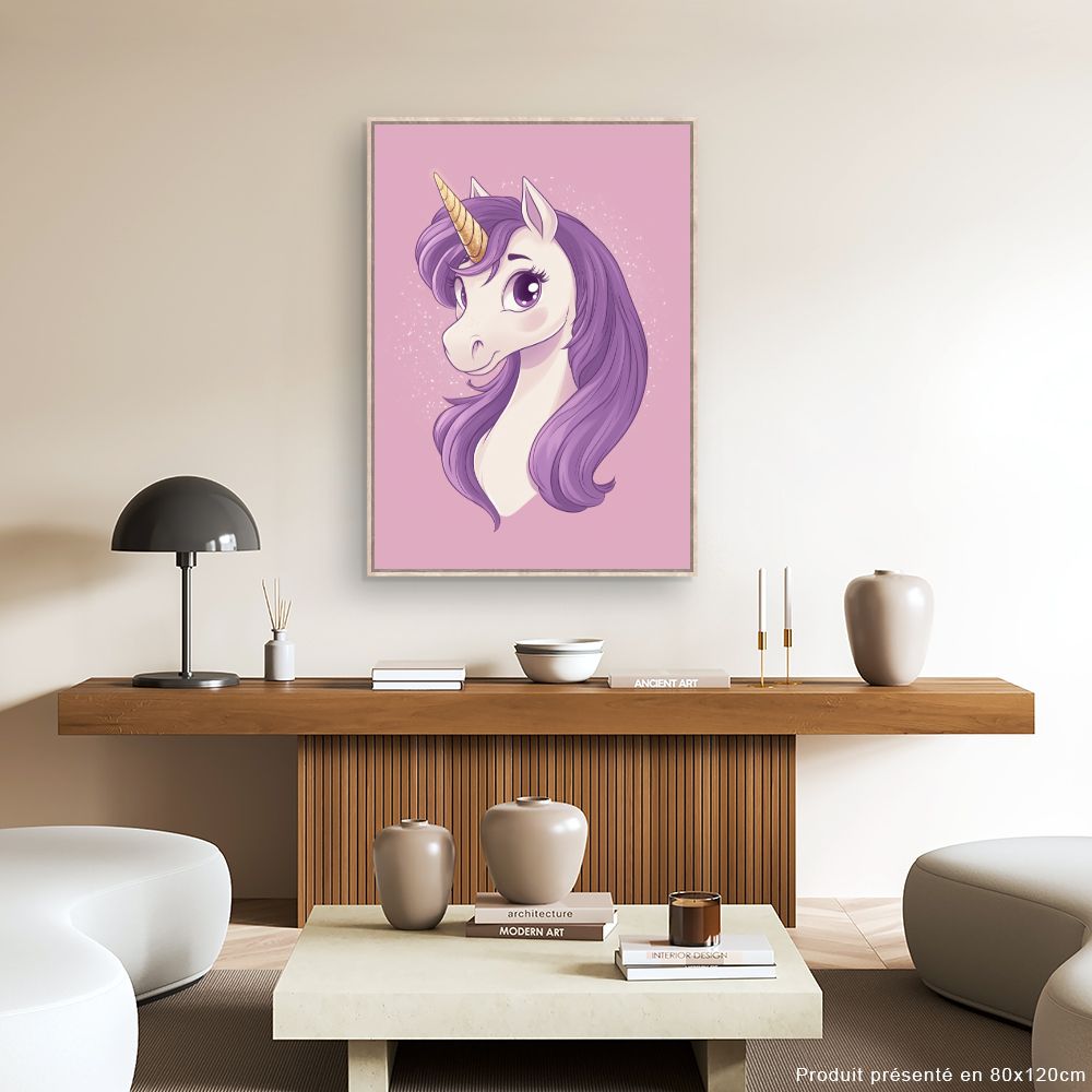 Tableau 'Licorne enchantée'