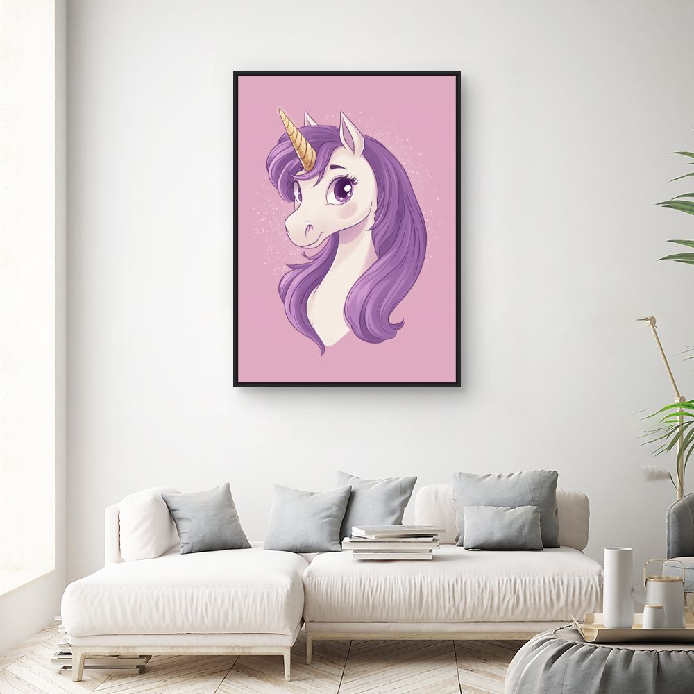 Tableau 'Licorne enchantée'