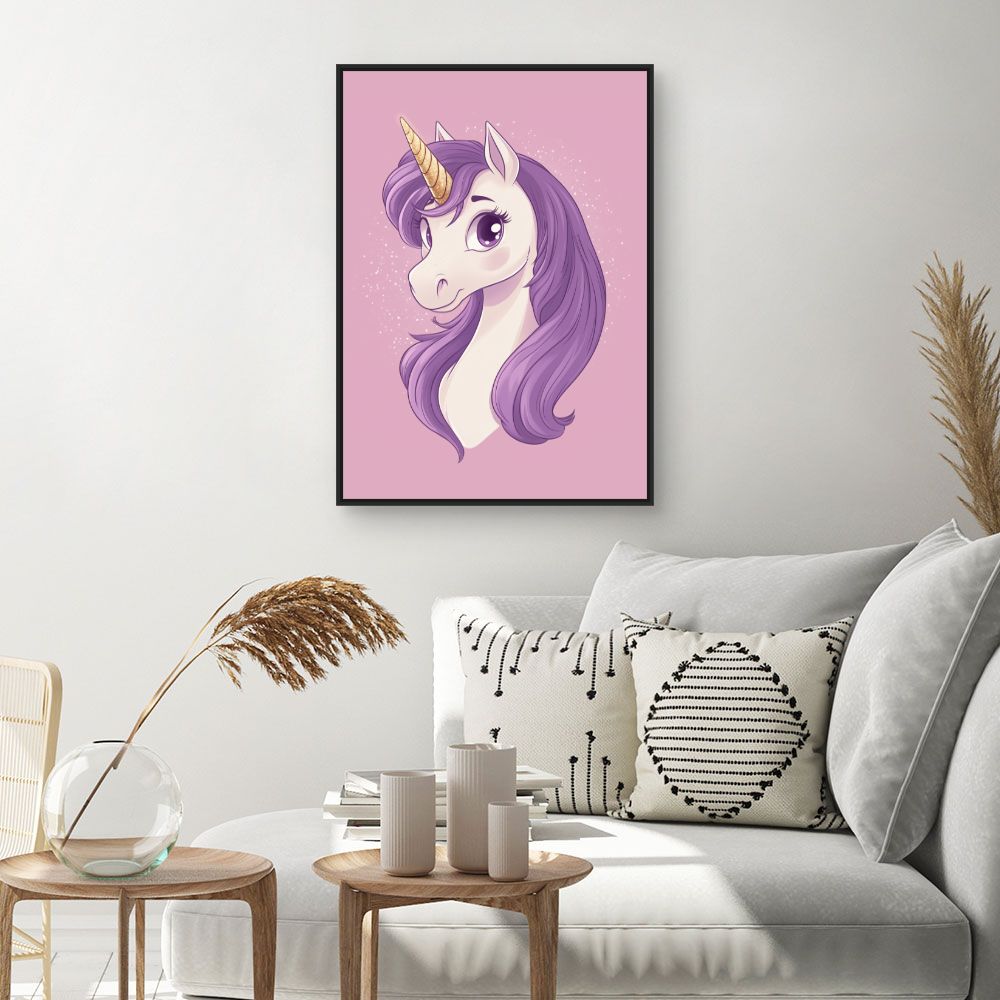 Tableau 'Licorne enchantée'