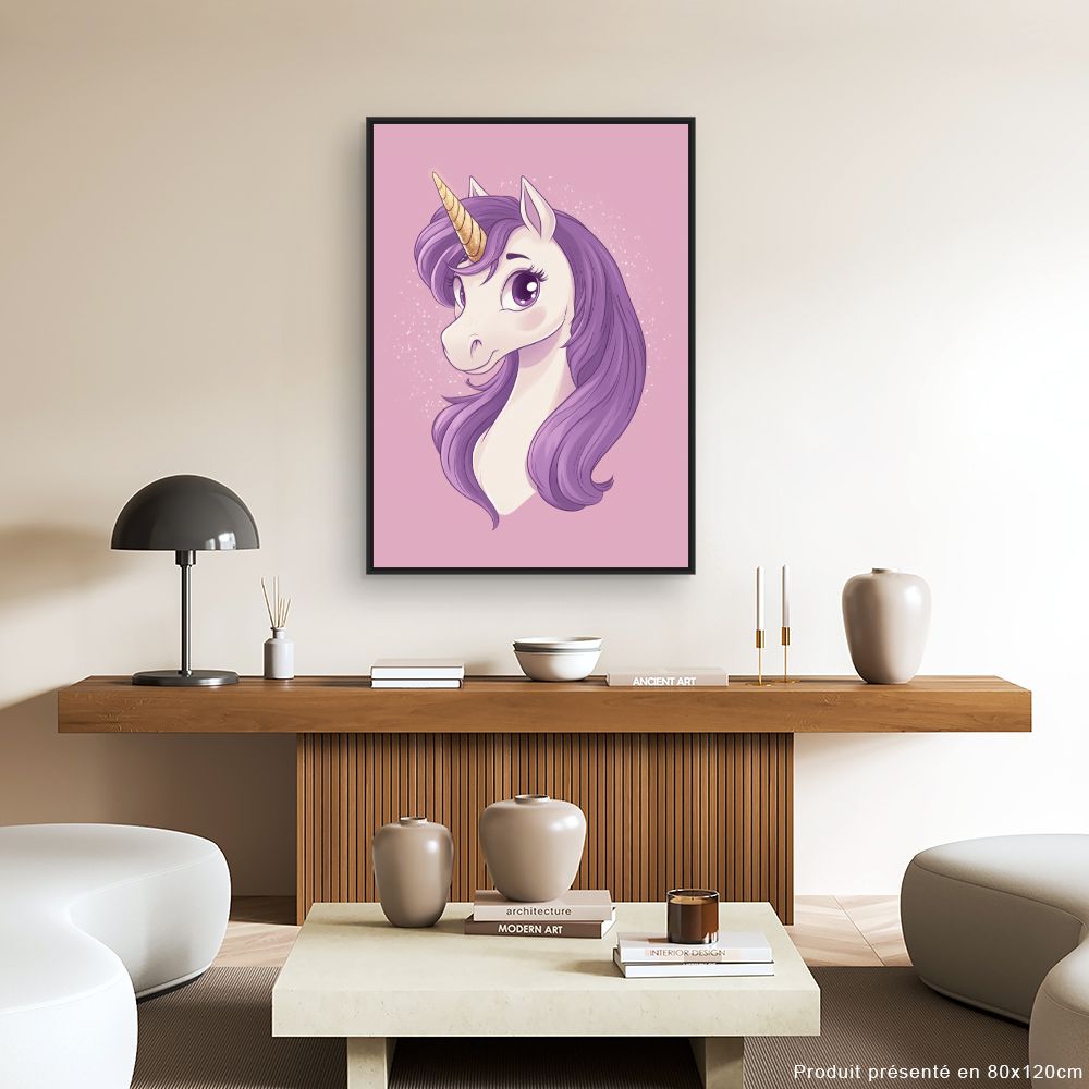 Tableau 'Licorne enchantée'