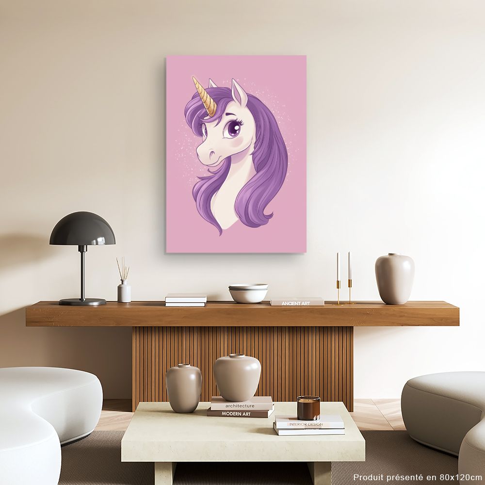 Tableau 'Licorne enchantée'