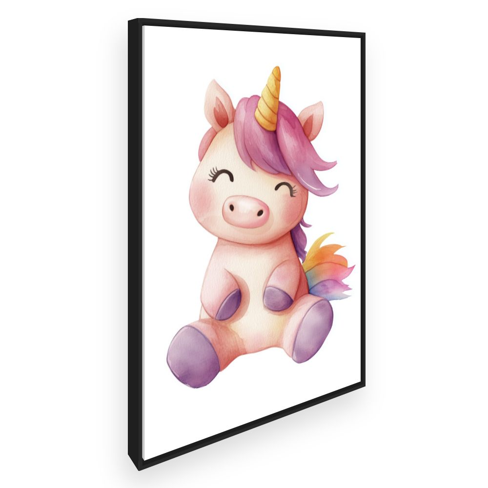 Tableau imprimé pour enfants 'Licorne joyeuse'