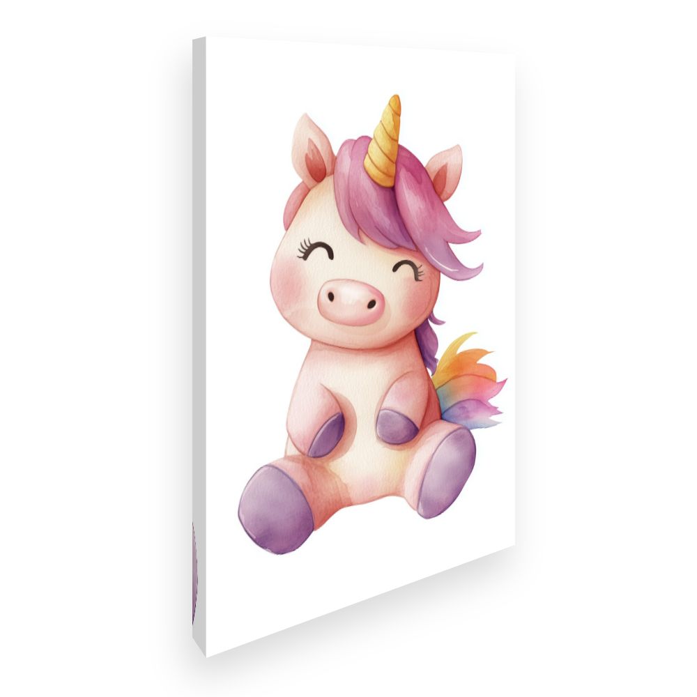 Tableau imprimé pour enfants 'Licorne joyeuse'