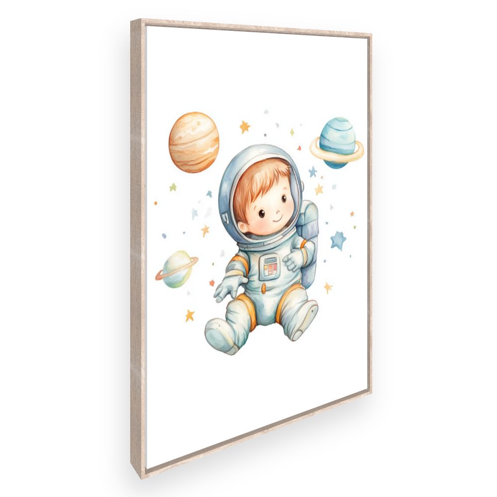 Tableau imprimé pour enfants 'Petit astronaute rêveur'