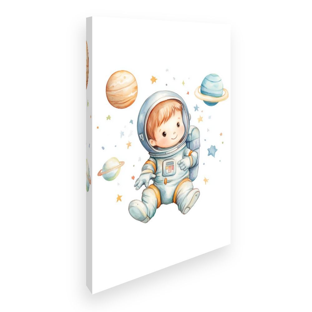 Tableau imprimé pour enfants 'Petit astronaute rêveur'