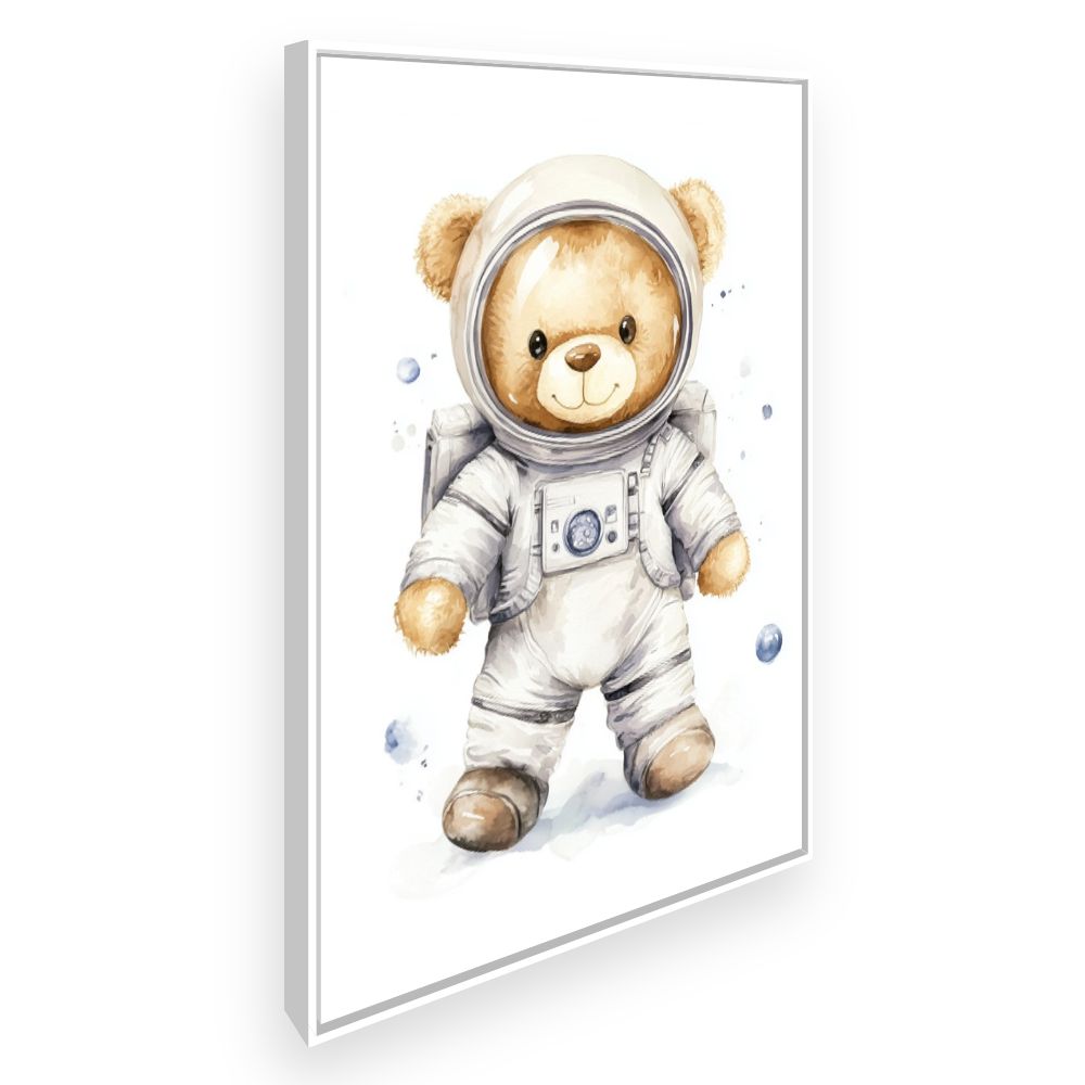 Tableau imprimé pour enfants 'Ours astronaute adorable'