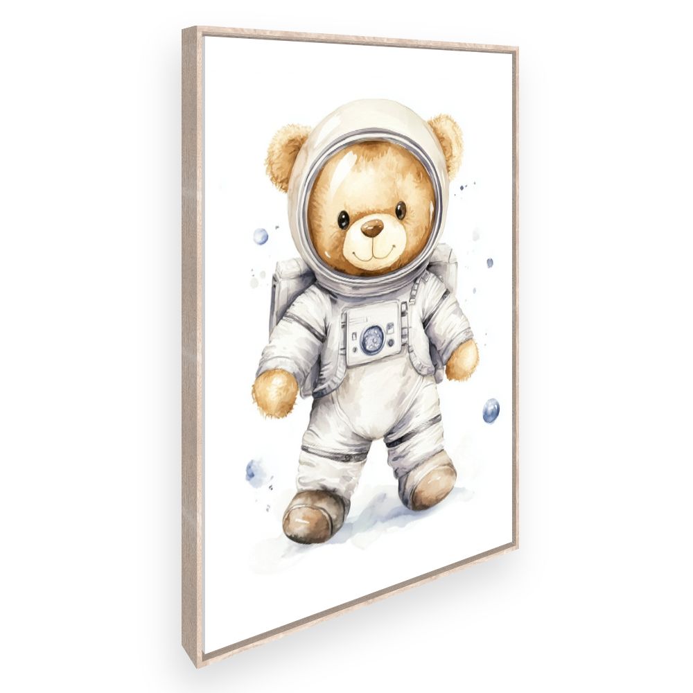 Tableau imprimé pour enfants 'Ours astronaute adorable'