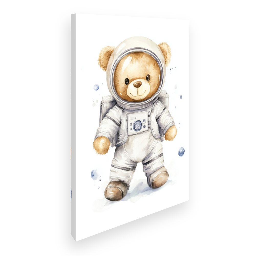 Tableau imprimé pour enfants 'Ours astronaute adorable'