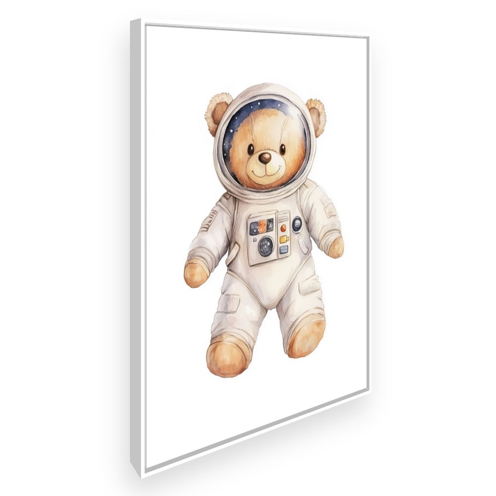 Tableau imprimé pour enfants 'Ourson astronaute mignon'