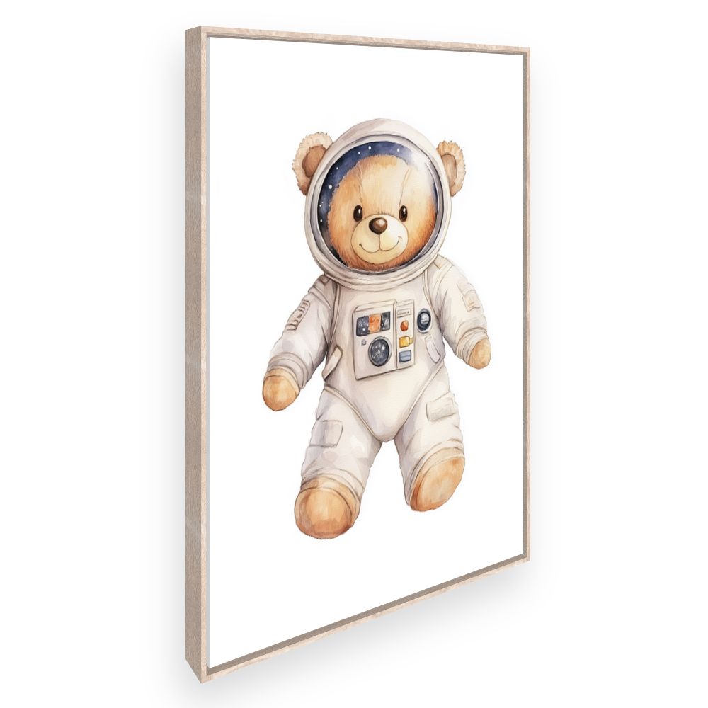Tableau imprimé pour enfants 'Ourson astronaute mignon'