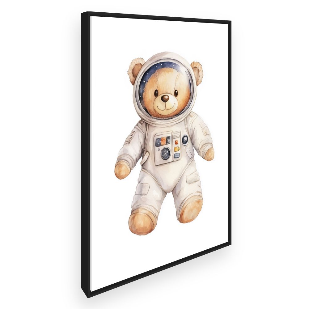 Tableau imprimé pour enfants 'Ourson astronaute mignon'