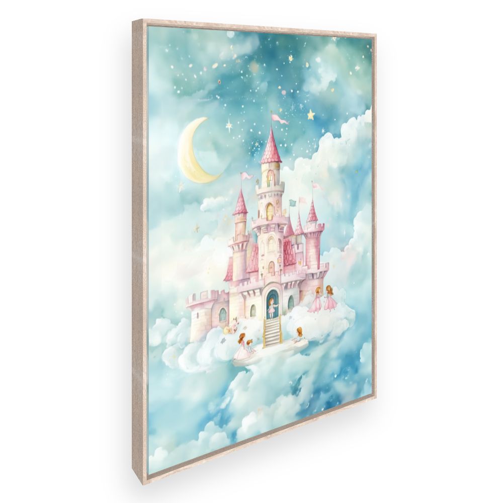 Tableau imprimé pour enfants 'Château féerique céleste'