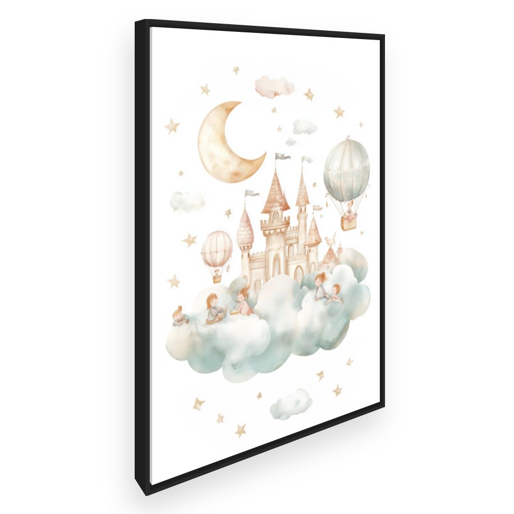 Tableau imprimé pour enfants 'Château sur nuages'