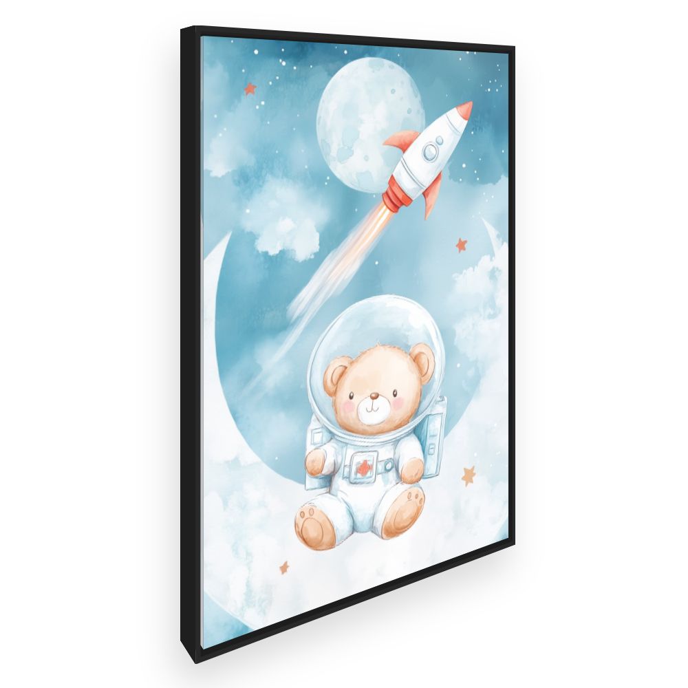 Tableau imprimé pour enfants 'Ourson cosmonaute'