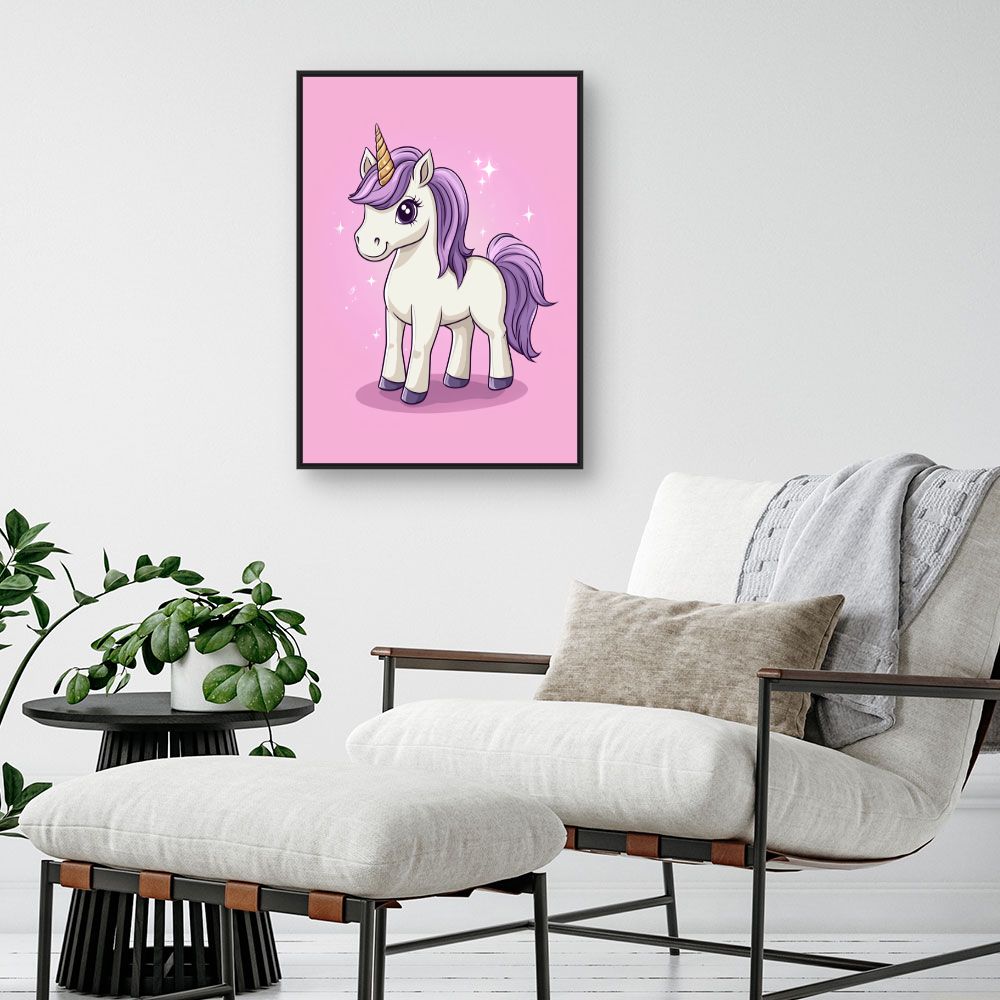 Tableau imprimé pour enfants 'Licorne scintillante'