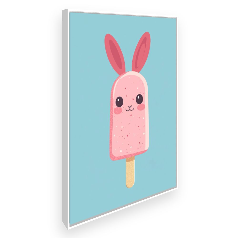 Tableau imprimé pour enfants 'Crème glacée lapin'