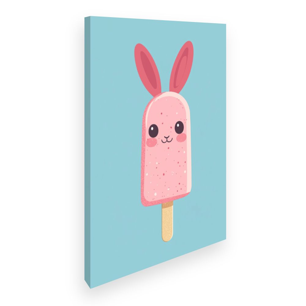 Tableau imprimé pour enfants 'Crème glacée lapin'
