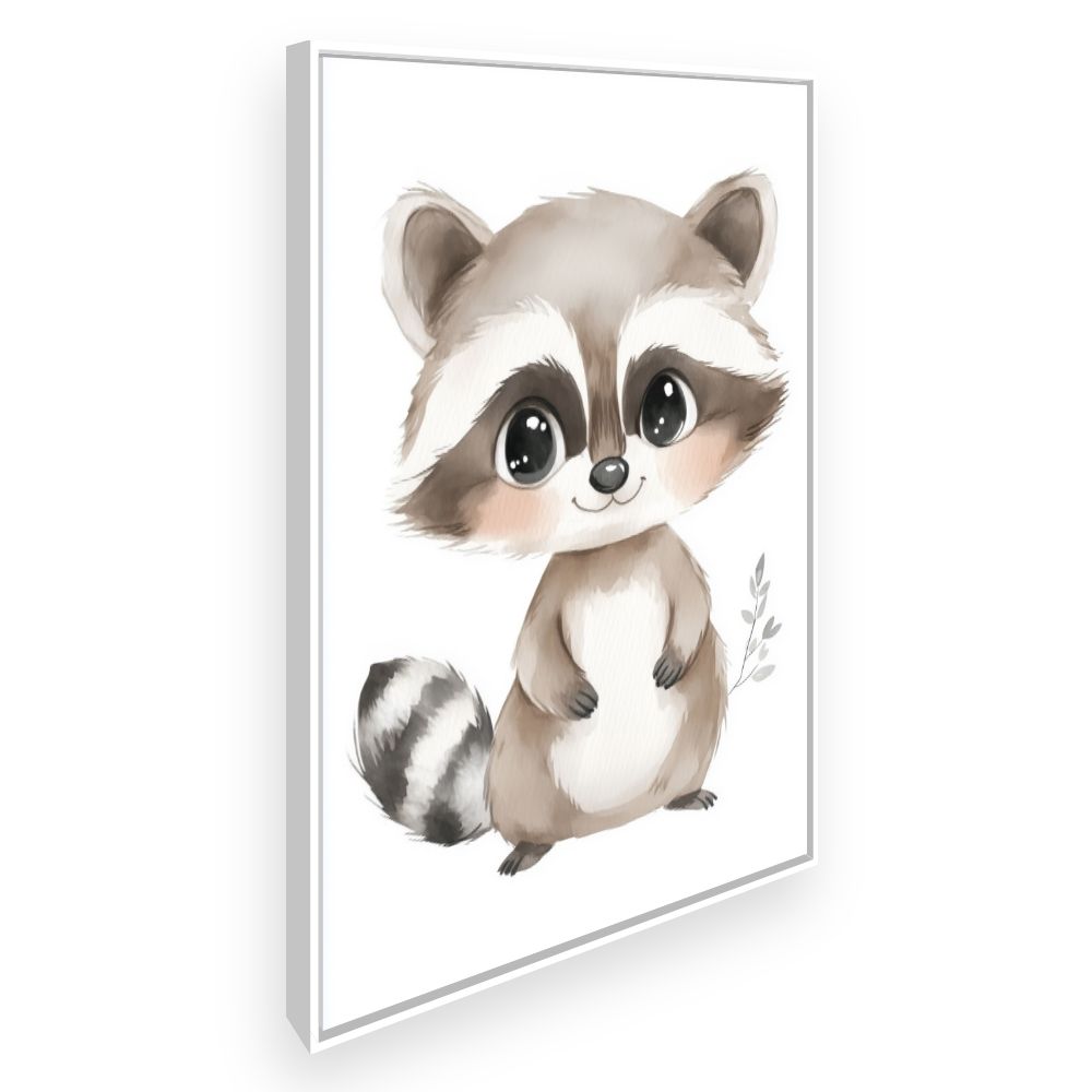 Tableau imprimé pour enfants 'Raton laveur mignon'