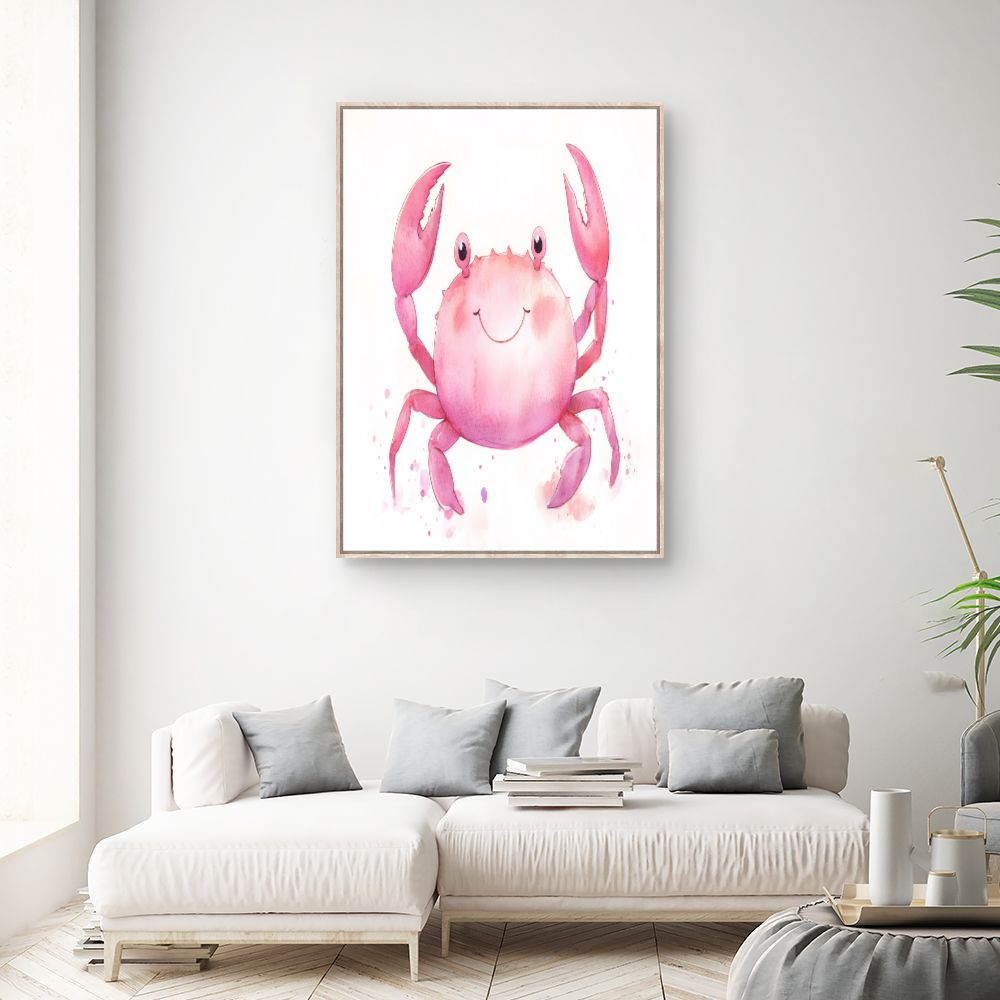 Tableau imprimé pour enfants 'Crabe souriant'