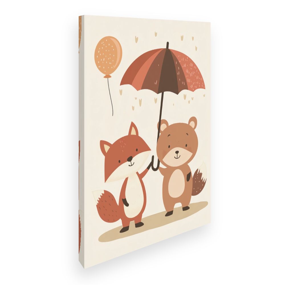 Tableau imprimé pour enfants 'Amitié animalière'