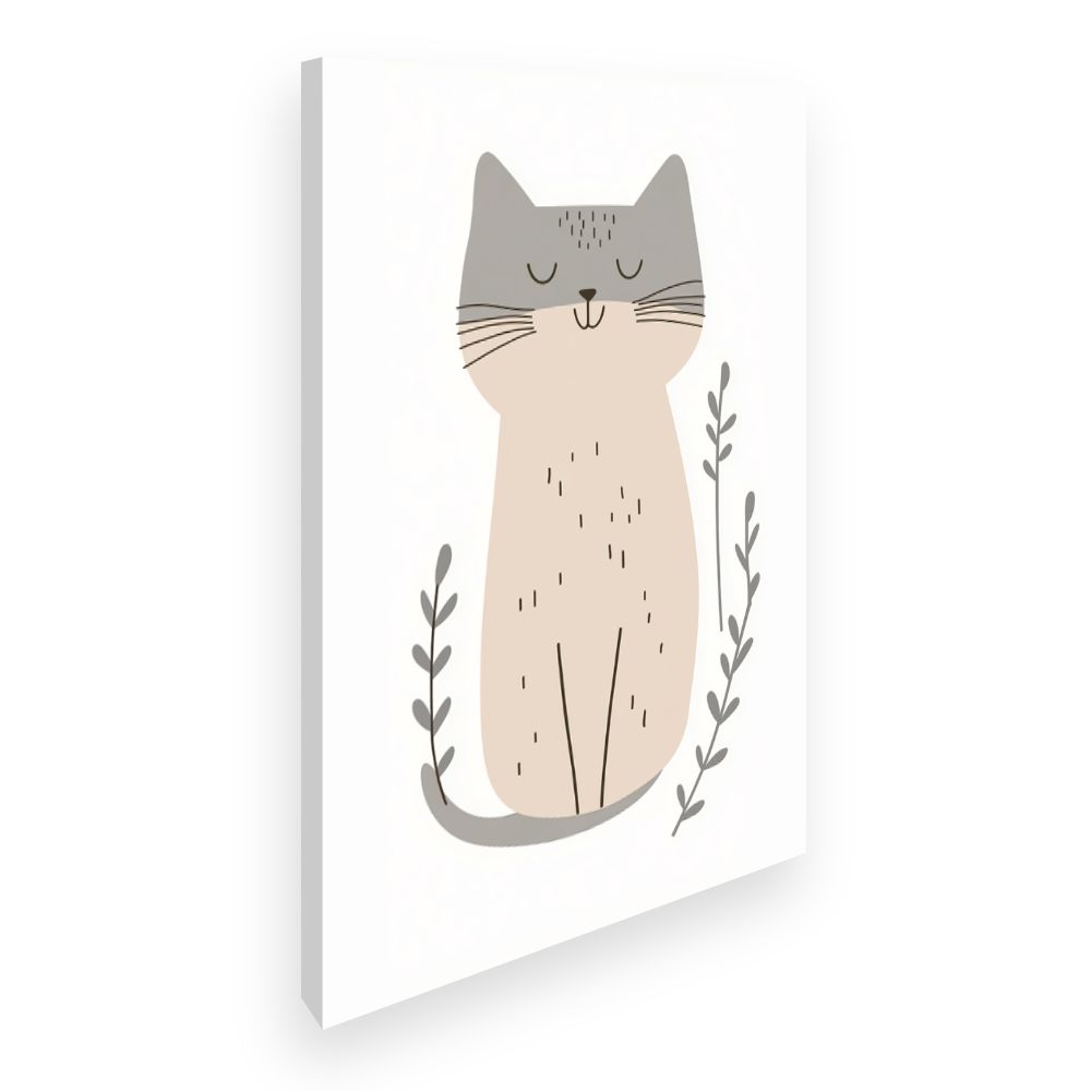 Tableau imprimé pour enfants 'Chat mignon paisible'
