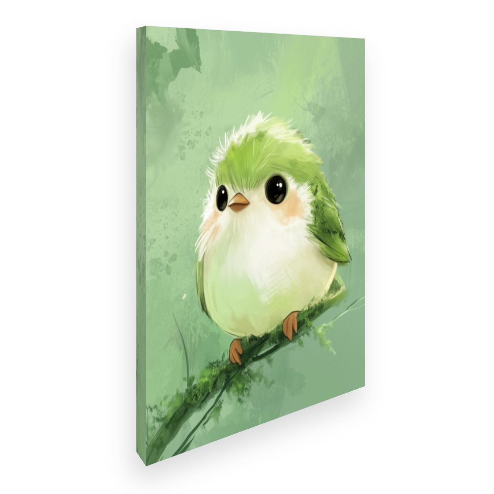 Tableau imprimé pour enfants 'Adorable oiseau pastel'