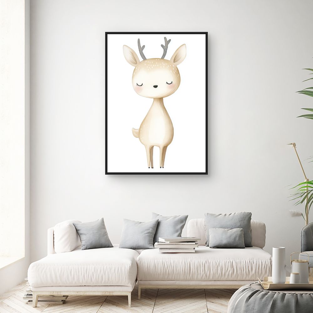 Tableau 'Bébé cerf paisible'
