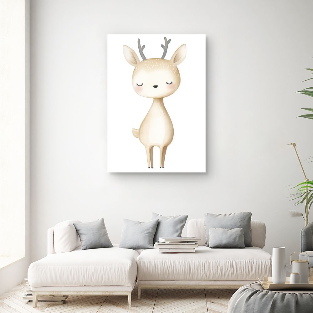 Tableau 'Bébé cerf paisible'