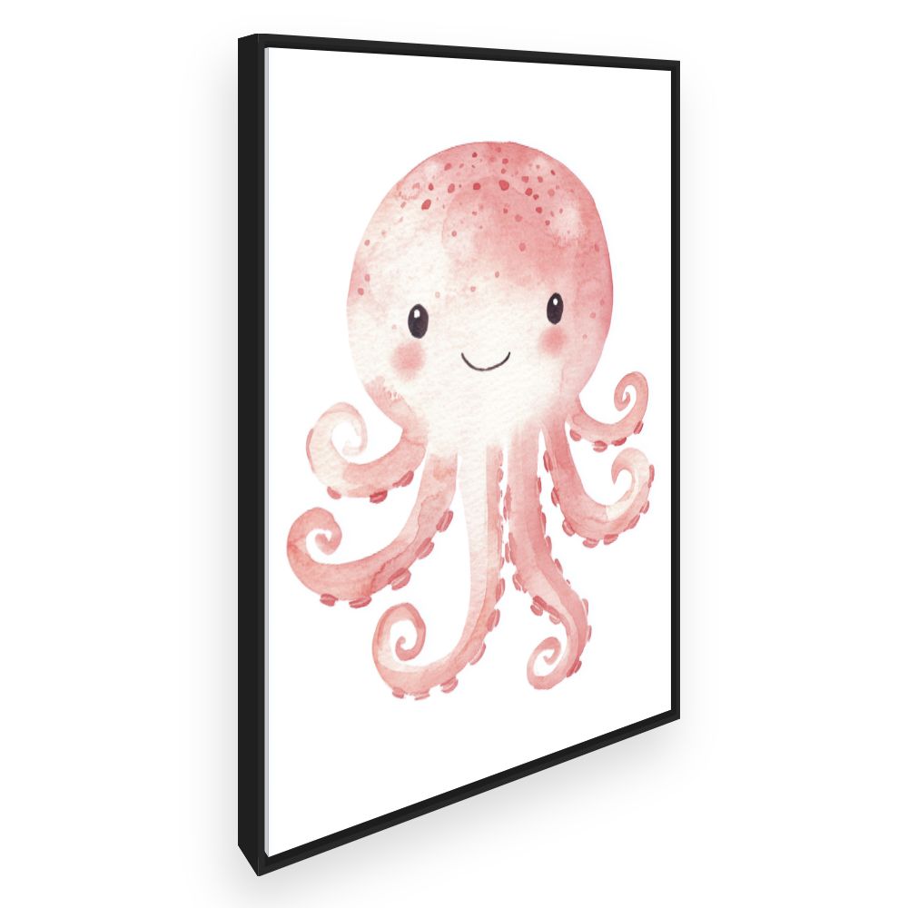 Tableau imprimé pour enfants 'Pieuvre souriante'