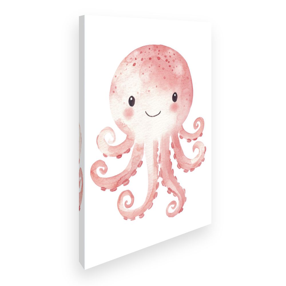 Tableau imprimé pour enfants 'Pieuvre souriante'