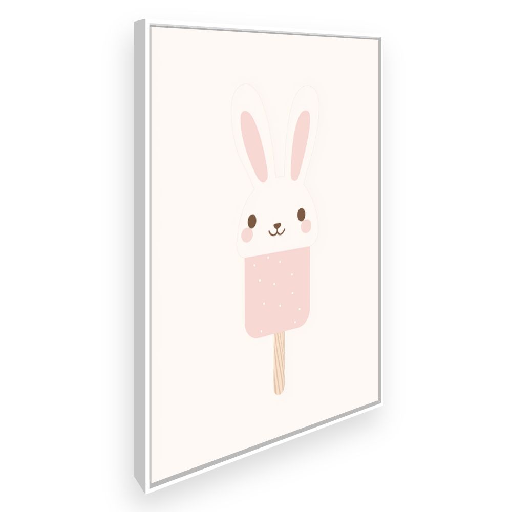 Tableau imprimé pour enfants 'Lapin glacé mignon'