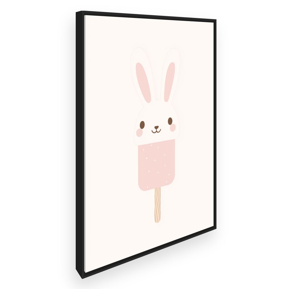 Tableau imprimé pour enfants 'Lapin glacé mignon'
