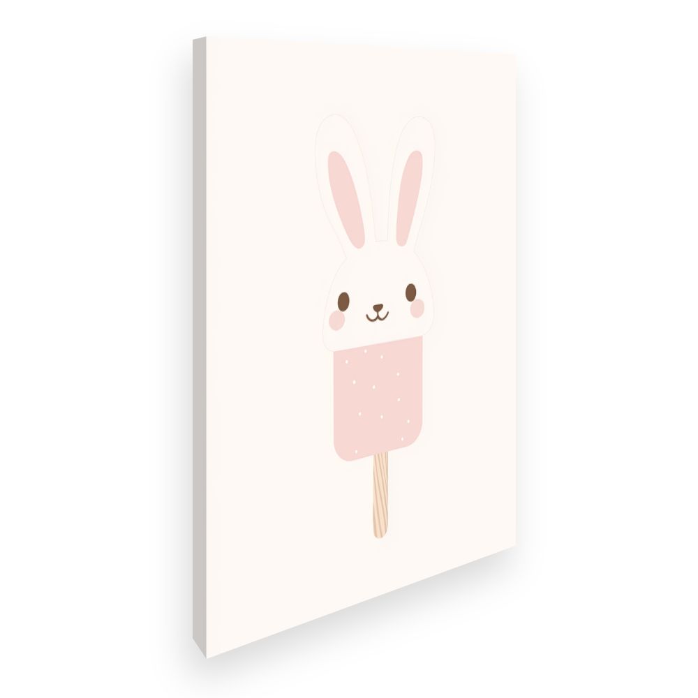Tableau imprimé pour enfants 'Lapin glacé mignon'