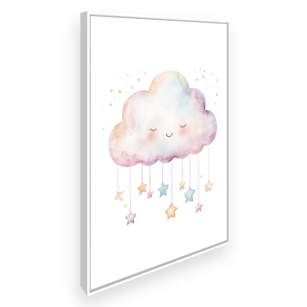 Tableau imprimé pour enfants 'Nuage étoilé doux'