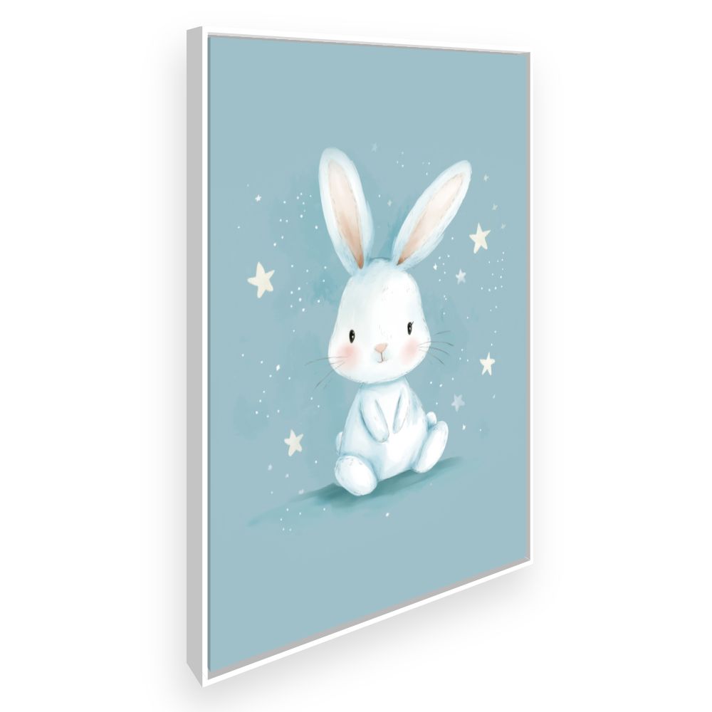 Tableau imprimé pour enfants 'Doux lapin étoilé'