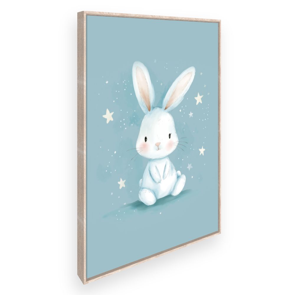 Tableau imprimé pour enfants 'Doux lapin étoilé'