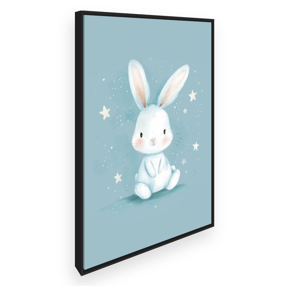 Tableau imprimé pour enfants 'Doux lapin étoilé'