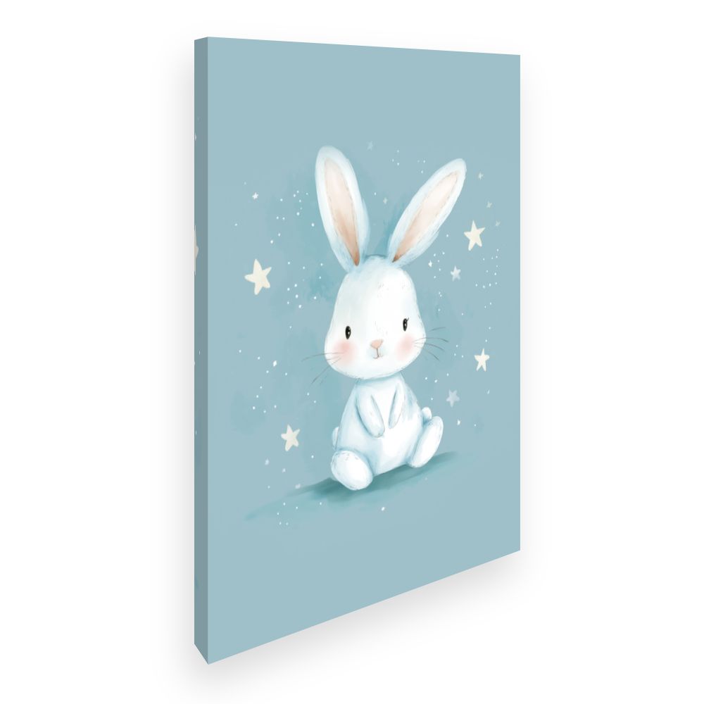 Tableau imprimé pour enfants 'Doux lapin étoilé'