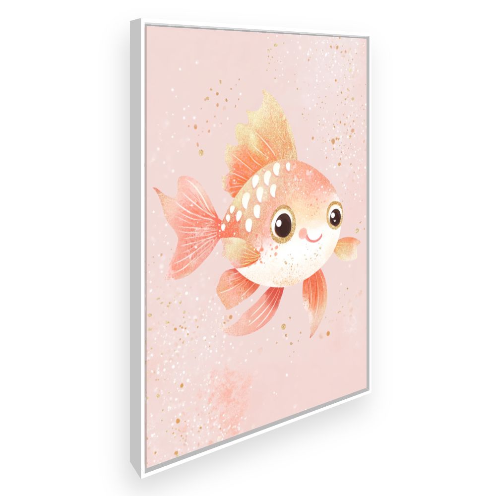 Tableau imprimé pour enfants 'Poisson joyeux scintillant'
