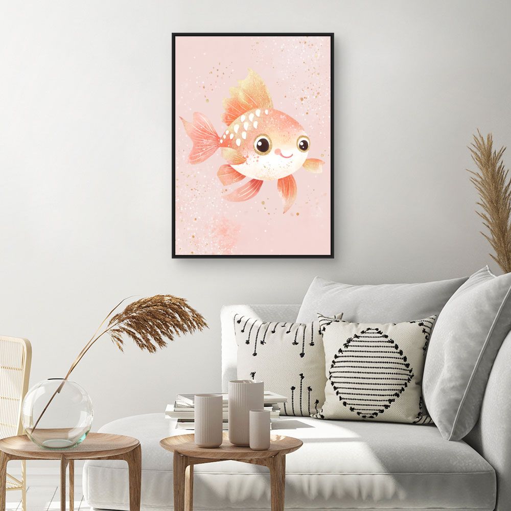 Tableau 'Poisson joyeux scintillant'