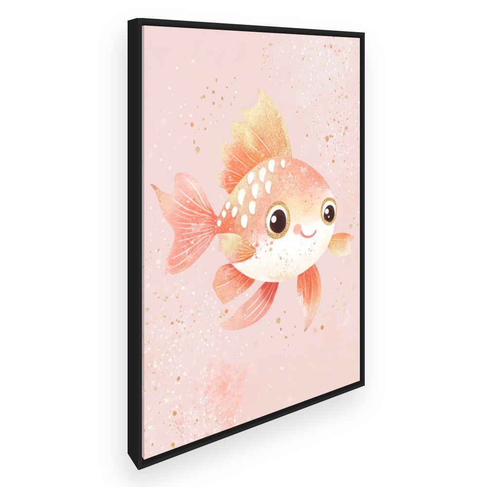 Tableau imprimé pour enfants 'Poisson joyeux scintillant'