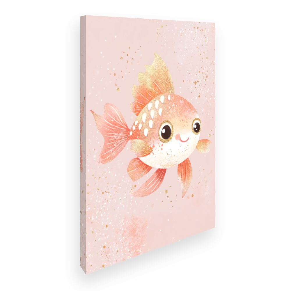 Tableau imprimé pour enfants 'Poisson joyeux scintillant'