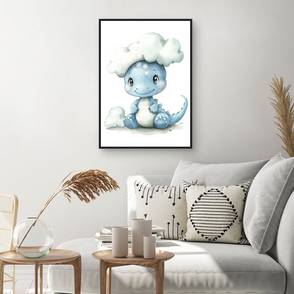 Tableau 'Dino nuageux'