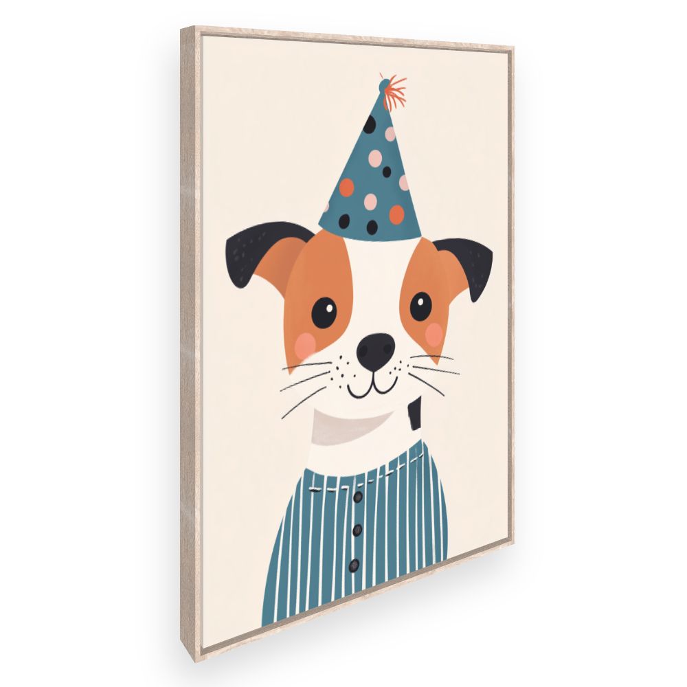 Tableau imprimé pour enfants 'Chien festif adorable'