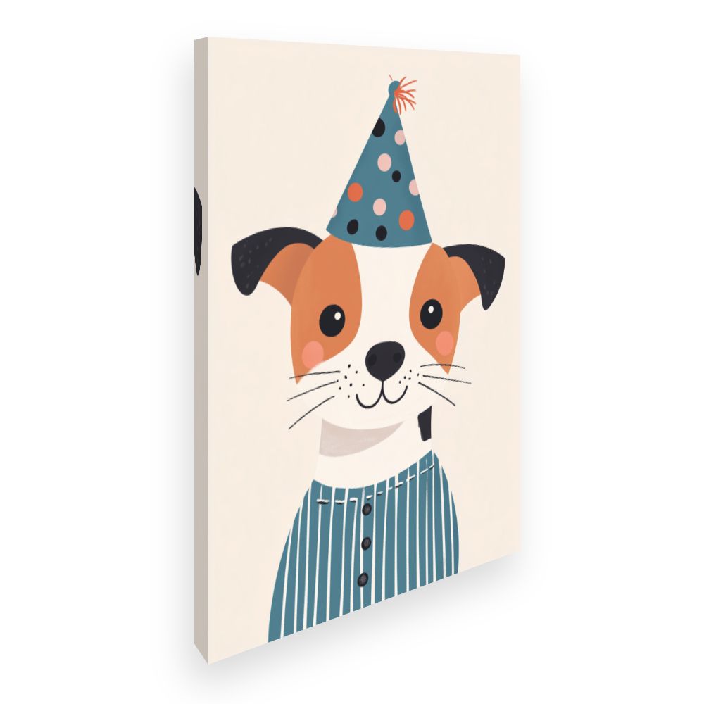Tableau imprimé pour enfants 'Chien festif adorable'