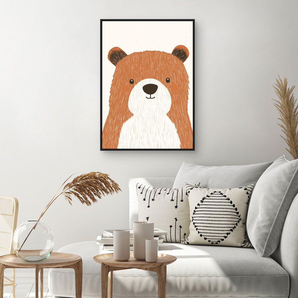 Tableau imprimé pour enfants 'Ours mignon'