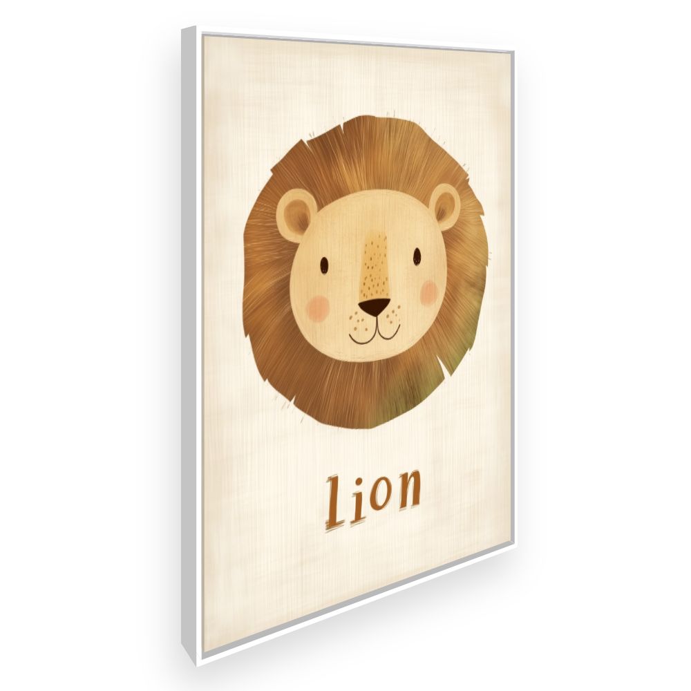 Tableau imprimé pour enfants 'Lion mignon'
