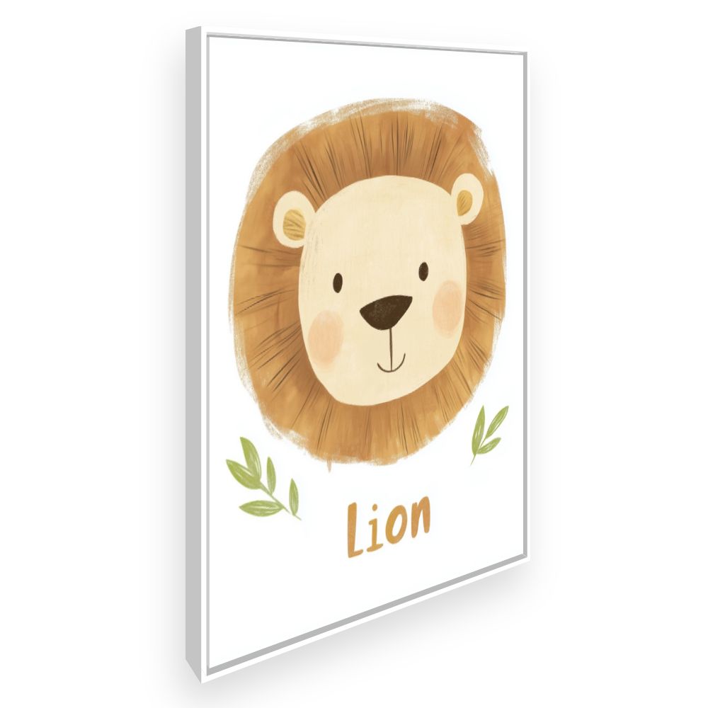 Tableau imprimé pour enfants 'Lion adorable'